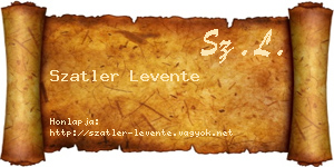 Szatler Levente névjegykártya