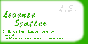 levente szatler business card